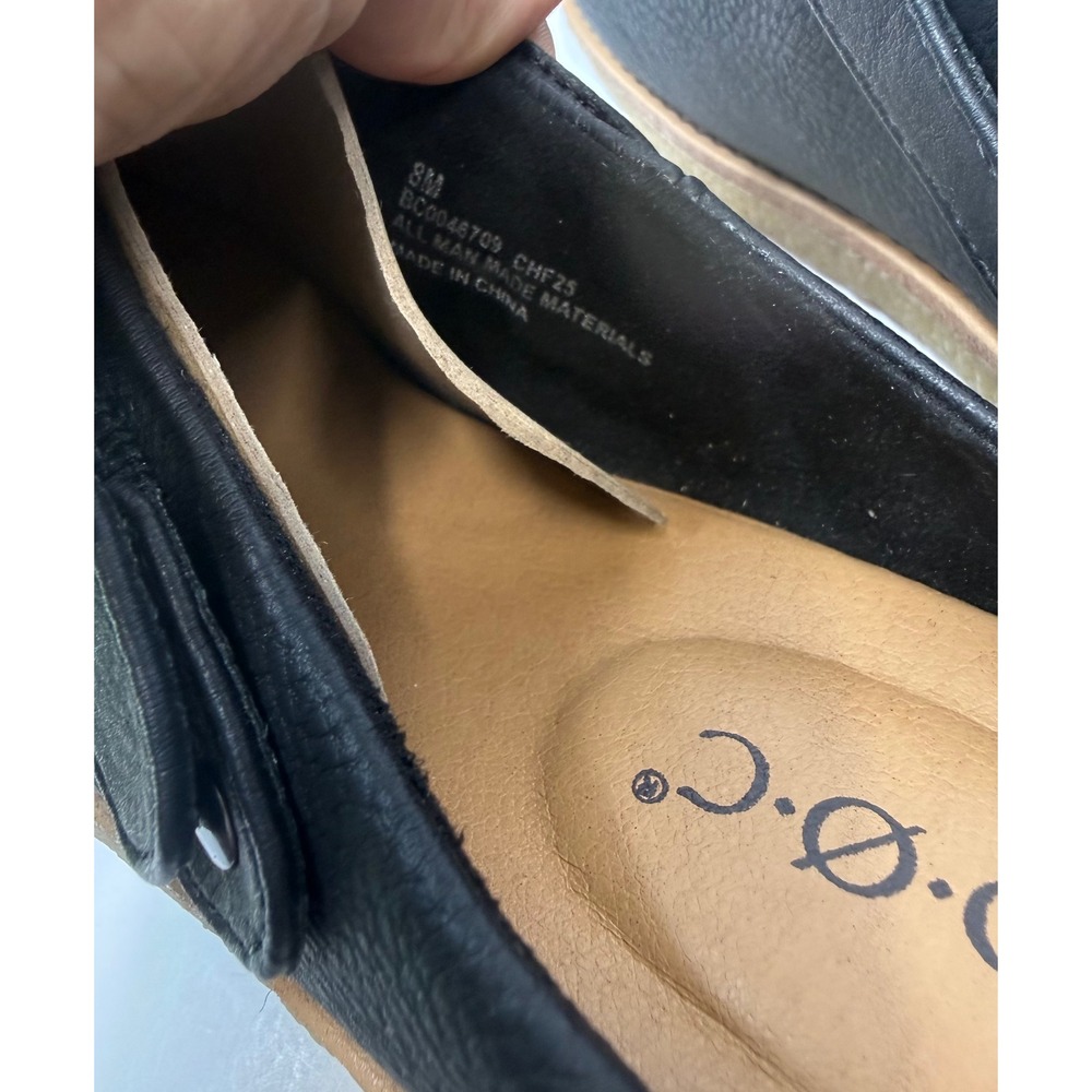 BOC by Born Lexi Clog Black Size 8 Women Faux Leather collegiate Retro - Picture 7 of 7
